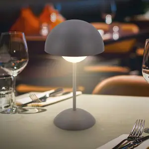 LED-Akku-Tischleuchte Kugle, anthrazit, Metall, IP44, dim.