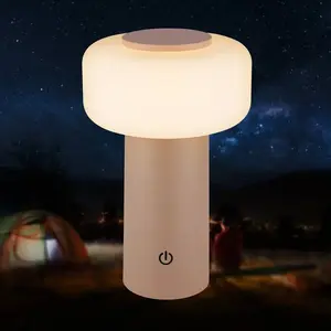 LED-Akku-Tischleuchte Juna, beige, IP44, dimmbar, 20 cm