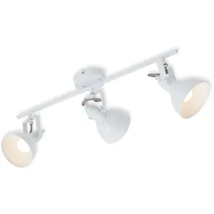 Deckenleuchte Retro 3xE14 3 dreh-& schwenkbaren Spots 40W Metall Weiß ...