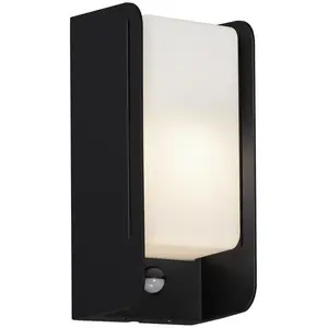 Außenleuchte Bewegungsmelder Sensor E27 IP44 12 W schwarz Metall Brilo...