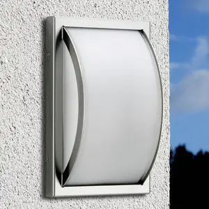 Außenwandleuchte Piegare, Edelstahl, Glas, E27