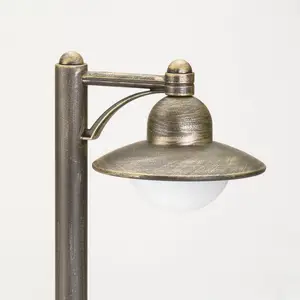 Wegeleuchte Carla mit Ausleger, braun/messing