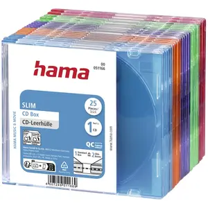 Hama CD-Leerhülle Slim, 25er-Pack, Farbig günstig