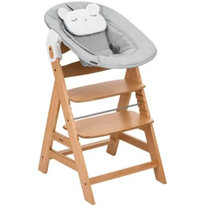 Hauck Hochstuhl Alpha Newborn Pre, Nature Grey, mit Newborn Aufsatz günstig