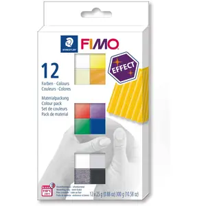 Staedtler FIMO 8013 C, Modellierton, Schwarz, Blau, Gold, Grün, Grau, ...