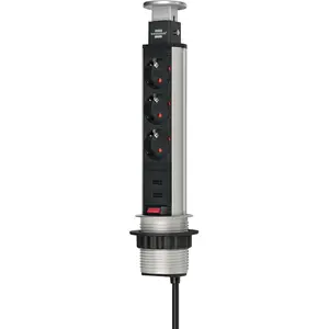 Brennenstuhl Tower Power versenkbare Steckdosenleiste 3-fach günstig