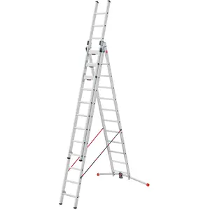 Hailo, Leiter + Gerüst, S120 Pro, Mehrzweckleiter 3-teilig, 3 x 12 Sprossen (Mehrzweckleiter) günstig