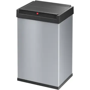 Hailo Big-Box Swing L Mülleimer - 1 x 35 Liter - selbstschließender Schwingdeckel - Stahlblech - Müllbeutel-Klemmrahmen - Mülleimer Küche rechteckig - Abfalleimer Germany - silber günstig