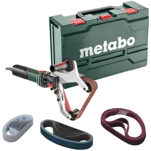 Metabo, Schleifmaschine + Poliermaschine, 602243500 Rohrbandschleifer RBE 15-180 Set Stahlblech-Tragkasten (Rohrbandschleifer)