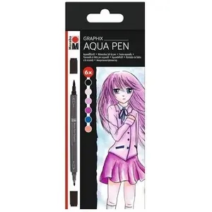 Marabu, Malstifte, Fasermaler Aqua Pen Graphix Ka Ke Manga, 6 Stück (6x)