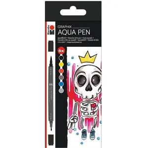 Marabu, Malstifte, Fasermaler Aqua Pen Graphix King of Bubblegum, 6 Stück (6x)