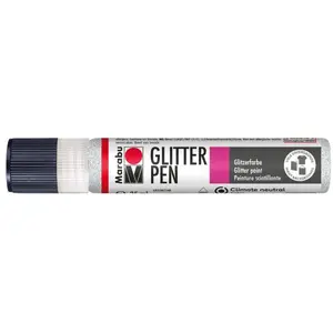 Marabu, Künstlerfarbe + Bastelfarbe, Glitter-Liner 25 ml weiss (25 ml)