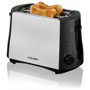 Cloer 3410 Toaster, 825 W, für 2 Toastscheiben, integrierter Brötchena...