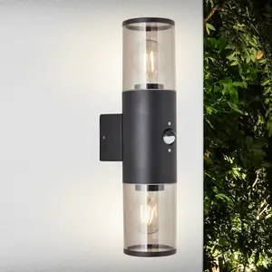 Brilliant Außenwandleuchte Sergioro, zweiflammig mit Sensor günstig