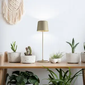 LED-Akku-Tischlampe Kaami, dimmbar gold matt