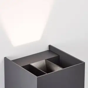LED-Außenwandleuchte Hilly, Höhe 10 cm, dunkelgrau, Metall