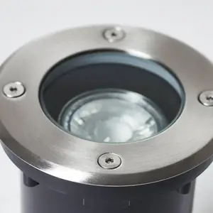 Bodeneinbauleuchte Itch, Ø 11 cm, edelstahl, Metall