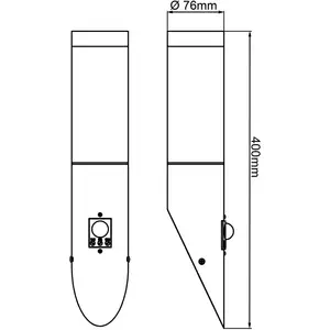 Außenwandleuchte Dody Sensor, schwarz, Metall, Kunststoff
