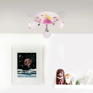 BRILLIANT LED Deckenstrahler im Prinzessinnendesign | mit warmweißem Licht | 3 flammiges Spotrondell für das Kinderzimmer | mit schwenkbaren Köpfen | rosa | Deckenleuchte inklusive wechselbarer Leuchtmittel 3x GU10 max. 3 W günstig