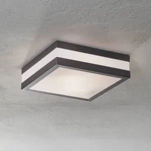 Außendeckenleuchte Matteo, 2 x E27, IP44, anthrazit