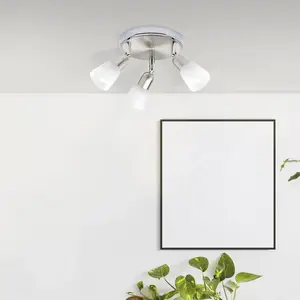 Brilliant Deckenstrahler Sofia, eisen/chrom/weiß, Ø 20 cm, 3-flg. günstig