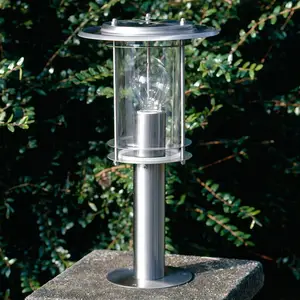 Sockelleuchte York, Edelstahl, Höhe 40 cm, IP44, E27