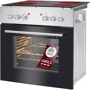 Bomann Backofen mit 60cm Glaskeramik-Kochfeld | Einbaubackofen 61L Nut...