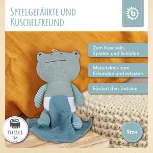 Bieco Frosch Kuscheltier mit Schmusetuch | 30 cm | Frosch Plüschtier |...