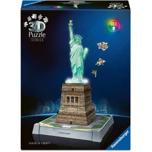 Ravensburger 3D Puzzle 108 Teile - Iconics: Freiheitsstatue - mit Lich... günstig