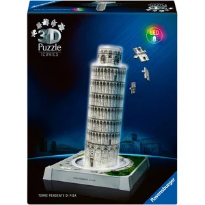 Ravensburger 3D-Puzzle Iconics: Schiefer Turm von Pisa - mit Licht, 21...