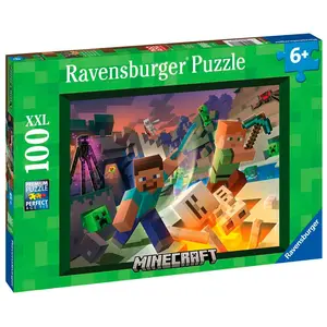 Puzzle mit 100 Teilen Ravensburger Minecraft 23x33,5x4 cm günstig