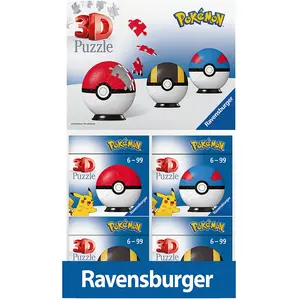 3d-Puzzle 54 Teile pre12 Ravensburger Pokeball 8,1x8,1x8,1 cm