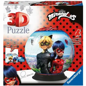 Ravensburger 3D Puzzle 11167 - Puzzle-Ball Miraculous - 72 Teile - Puzzle-Ball für Erwachsene und (72 Teile)