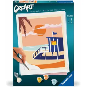 Ravensburger CreArt - Malen nach Zahlen 23896 - Beach Cottage - ab 12 Jahren