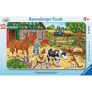 Ravensburger Puzzle Rahmen Puzzle Glückliches Bauernhofleben 06035, 15 Puzzleteile