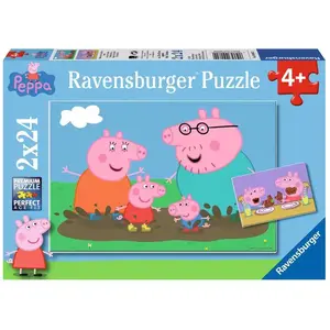 2x24 Teile Puzzle Familienleben Ravensburger Peppa Pig TU