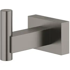 Grohe, Handtuchhalter + Handtuchhaken, Bademantelhaken Essential Cube hard graphite gebrstet 40511AL1 günstig