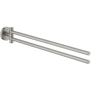 Grohe, Handtuchhalter + Handtuchhaken, Start QuickFix Handtuchhalter, 2-armig, klebbar, supersteel günstig