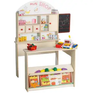 roba® Kaufladen Minishop, natur, mit Theke und Tafel