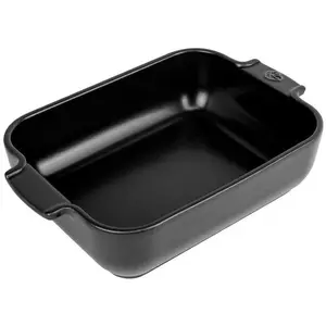 Peugeot Auflaufform rechteckig satinschwarz 25 cm, Auflaufform, Schwarz
