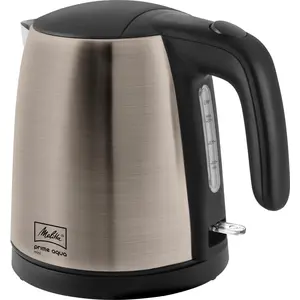 Melitta Prime Aqua Mini Wasserkocher 1.0 L, 2200 W, Edelstahl Metallic Grau für schnelles Aufbrühen