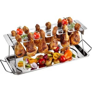 GEFU Servierplatte Hähnchenkeulen-Halter, Edelstahl, (Hähnchenkeulen-H...