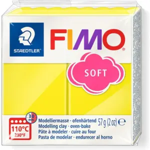 FIMO Modelliermasse Soft Zitronengelb, ofenhärtender Knetton für Kunst...