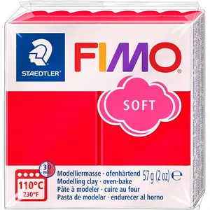 STAEDTLER FIMO® Modelliermasse weich, 57 g Block Indianrot | Knetmasse...