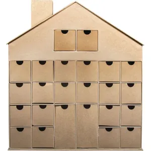 Adventskalender Haus aus Pappe zum Verzieren 40 x 36 cm