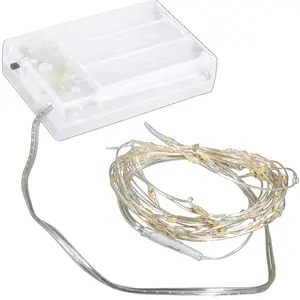 Rayher Mini LED-Lichterkette mit Draht und Timer, warmes Lichtgelb, 23...