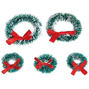 Rayher, Geschenkverpackung, Miniatur Weihnachtskränze, 5 Stück, Ø 3 + 5 cm (5x)