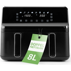 Clatronic® Doppel-Heißluft-Fritteuse | Heißluftfritteuse mit 8,0L Kapa...