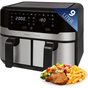 ProfiCook® Doppel-Heißluftfritteuse 9 Liter, XXL Heißluftfritteuse Dop...