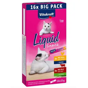 Vitakraft Flüssiger Katzensnack Mit Rind Und Huhn 16 X Katzensnack 15g